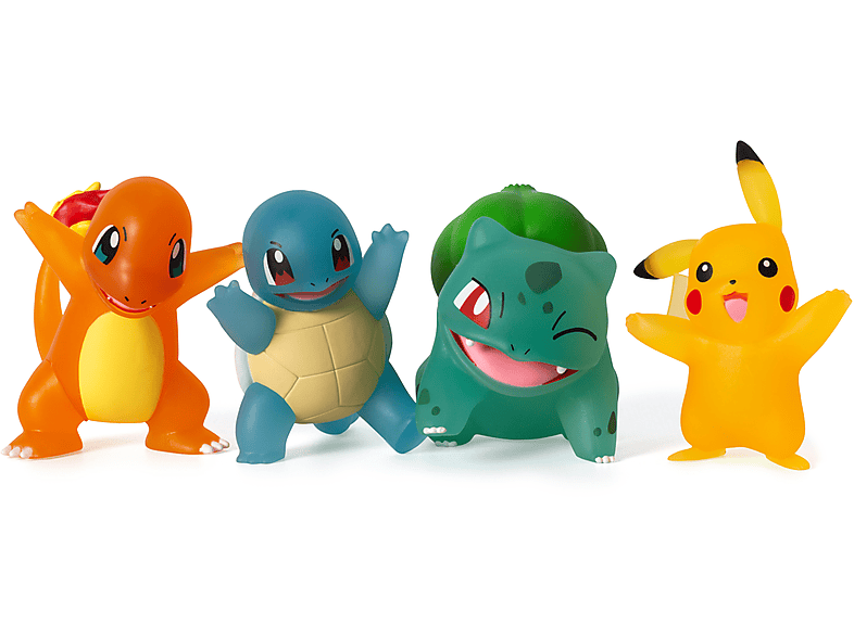 JAZWARES Pokémon - Select Battle Figur 4er Pack Bisasam, Glumanda, Pikachu & Schiggy Spielset von JAZWARES