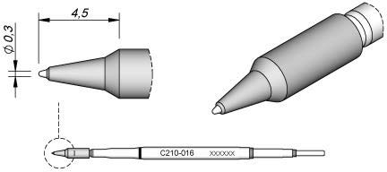 JBC C210016 Lötspitze für T210, spitz von JBC