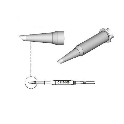JBC Lötspitze Serie C115, Rundform, C115109/Ø 0,6 mm, 45° abgeschrägt C115109 (Lötkartusche Loetkartusche Loetpatrone Loetspitze Lötpatrone Nano) von JBC