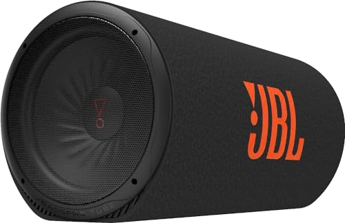 JBL BassPro Tube 12 Zoll 30cm Subwoofer Auto Aktiv, Tube Bassbox mit 450W Max Klasse D Verstärker, Leistungsstarke Bassverstärkung Komplettlösung, Patentierte Tiefbass Slipstream-Port, Fernbedienung von JBL