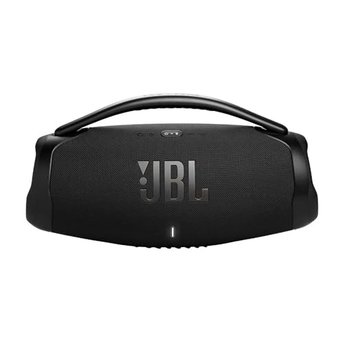 JBL Boombox 3 Wifi – Kabelloser Lautsprecher mit Bluetooth und Wifi – Kompatibel mit der JBL One App – 24 Stunden Wiedergabezeit – Wasser- und staubdicht – Integrierte Powerbank – Schwarz von JBL