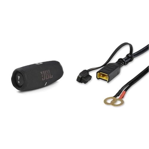 JBL CHARGE 5 Bluetooth® Lautsprecher Outdoor, Wasserfest, USB Schwarz & AEG Automotive 97214 Komfortanschluss Ringösen, 11 mm Durchmesser, KR 12, für schwer erreichbare Batterien von JBL