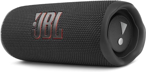 JBL Flip 6 Bluetooth Box in Schwarz – Wasserdichter, tragbarer Lautsprecher mit 2-Wege-Lautsprechersystem für kraftvollen Sound – Bis zu 12 Stunden kabellos Musik abspielen von JBL