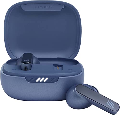 JBL Live Pro 2 TWS – Wasserdichte, True-Wireless In-Ear-Kopfhörer mit Noise-Cancelling in Blau – Mit bis zu 40 h Musikwiedergabe von JBL