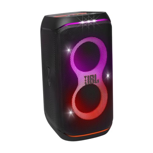 JBL PartyBox Stage 120 in Schwarz – Tragbare Bluetooth-Lautsprecher-Box mit JBL Pro Sound, Lichtshow, KI-Sound-Boost und Teleskopgriff – 12 h Laufzeit von JBL