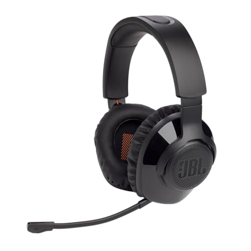 JBL Quantum 350 Over-Ear Gaming Headset – Wireless 2.4 GHz und USB-C-Anschluss – Mit abnehmbarem Boom Mic und QuantumSurround Sound – Schwarz von JBL