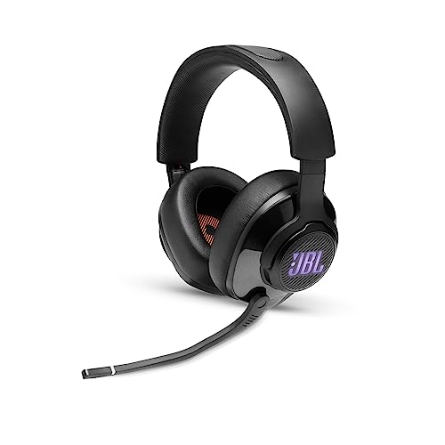 JBL Quantum 400 Over-Ear Gaming Headset – Wired 3,5 mm Klinke und USB – Mit hochklappbarem Boom Mic und QuantumSurround Sound – Schwarz von JBL