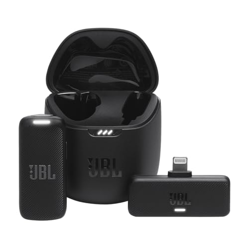 JBL Quantum Stream Wireless Mikrofon – Kabelloses Streaming-Mikrofon mit Lightning-Dongle für Apple Geräte – 24 Stunden aufnehmen – Schwarz von JBL