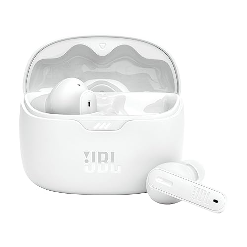 JBL Tune Beam – Wasserresistente, True-Wireless In-Ear-Kopfhörer mit Noise-Cancelling - Weiß – Mit bis zu 48 h Musikwiedergabe von JBL