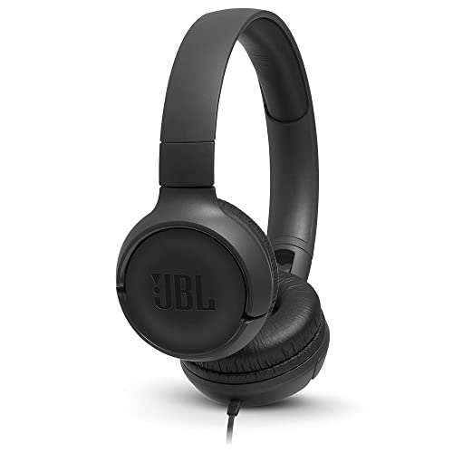 JBL Tune500 On-Ear Kopfhörer mit Kabel - Ohrhörer mit 1-Tasten-Fernbedienung, integriertem Mikrofon und Alexa-Integration - Telefonieren und Musik hören unterwegs Schwarz, JBLT500BLK von JBL