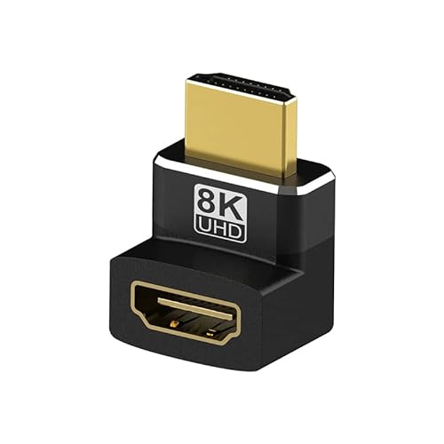 JBSTK 8K HDMI Winkelstecker 270 Grad, HDMI Verbinder 2.1, Stecker auf Buchse, HDMI 270 Grad Winkeladapter Vergoldet，8K@60Hz / 4K@120Hz, eARC, HDR, Dolby für Wandmontage TV/Laptop/Roku Stick/PS5 von JBSTK