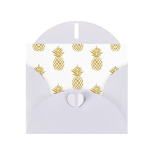 JBYJBX Grußkarten mit goldenem Ananas-Hintergrund, halbe gefaltet, 10,2 x 15,2 cm, für alle Anlässe, verschiedene Designs für Geburtstag, Hochzeit von JBYJBX