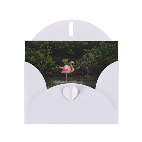 JBYJBX Zwei Flamingo-Druck-Grußkarten, halbgefaltet, 10,2 x 15,2 cm, verschiedene Designs für Geburtstag, Hochzeit von JBYJBX
