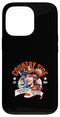 Hülle für iPhone 13 Pro Cowgirl auf dem Land von JC T-Shirts