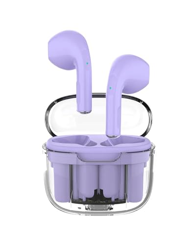 Bluetooth kopfhörer Bluetooth-Kopfhörer 5.3 Bluetooth-Ohrhörer Vollständig Transparentes Headset Mit Mikrofon Für Xiaomies Iphonees A2Pro-Ohrhörer in Ear kopfhörer Bluetooth(Purple) von JCAKES