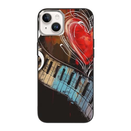 JCVOTREL Schutzhülle für iPhone 14 Plus (6,7 Zoll), Motiv: Treble Love und Musik, TPU + PC, stoßfest, lustige Handyhülle für iPhone 14 Plus, Anti-Fingerabdruck, vergilbt nicht, Weiß von JCVOTREL