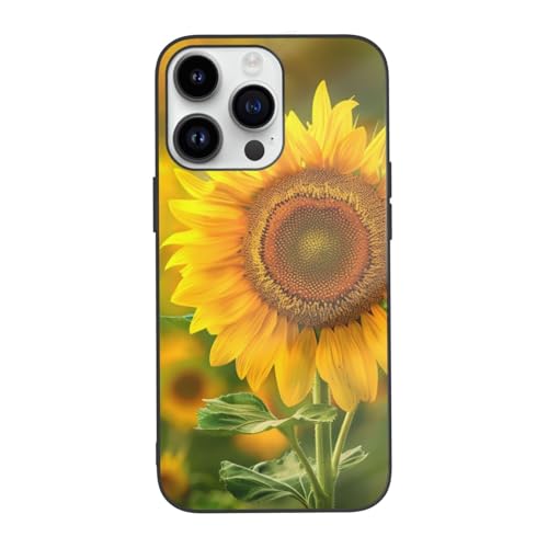 JCVOTREL Schutzhülle für iPhone 14 Pro Max mit Sonnenblumen-Motiv, 17 cm (6,7 Zoll), stoßfest, gehärtetes Glas, Anti-Fingerabdruck, vergilbt nicht von JCVOTREL