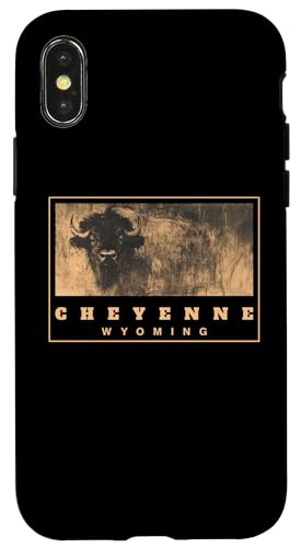 Hülle für iPhone X/XS Cheyenne, Wyoming, Bison von JCombs