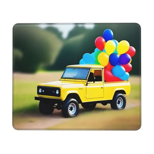 Mauspad mit Buggy-Ballon, Gaming-Matte mit genähtem Rand, kleine Schreibtischunterlage für kabellose Maus, Büro, Gaming, Arbeiten, 17,8 x 21,8 cm von JDFHGNU