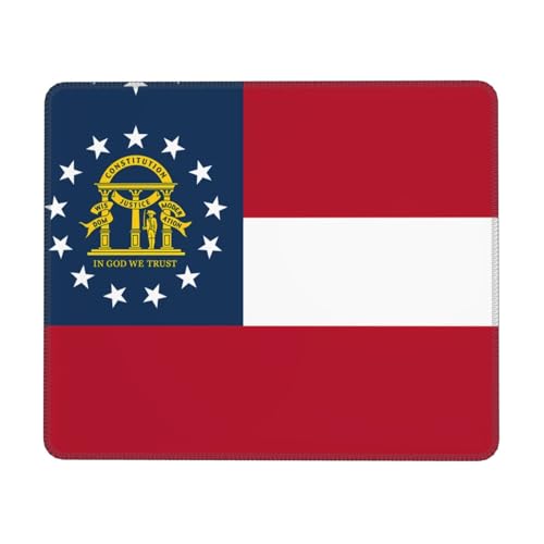 Mauspad mit Georgia-Flagge, Gaming-Matte mit genähtem Rand, kleine Schreibtischunterlage für kabellose Maus, Büro, Gaming, Arbeiten, 21,6 x 26,2 cm von JDFHGNU