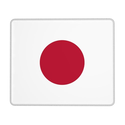 Mauspad mit japanischer Flagge, Gaming-Matte mit genähtem Rand, kleine Schreibtischunterlage für kabellose Maus, Büro, Gaming, Arbeiten, 17,8 x 21,8 cm von JDFHGNU