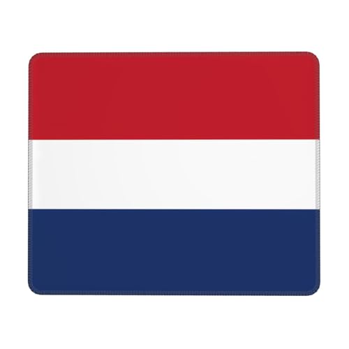 Mauspad mit niederländischer Flagge, Gaming-Matte mit genähtem Rand, kleine Schreibtischunterlage für kabellose Maus, Büro, Gaming, Arbeiten, 17,8 x 21,8 cm von JDFHGNU