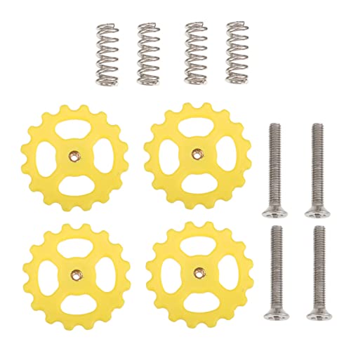JECOMPRIS 1 Satz 3D Druckerzubehör Handdrehungen Nivelliermutter Druckfeder 3D Drucker Heißbettteile 3D Druckerschrauben 3D Druckerzubehör Heizbett Nivelliermuttern Gelber Kunststoff von JECOMPRIS