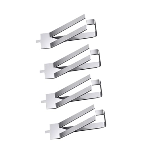 JECOMPRIS 4 Stück Glasclip aus Edelstahl Bettklammern klemmen Nippclip büromaterial office supplies klemmbausteine Clip für 3D-Drucker Bettklemme aus Glas Rostfreier Stahl Silver von JECOMPRIS