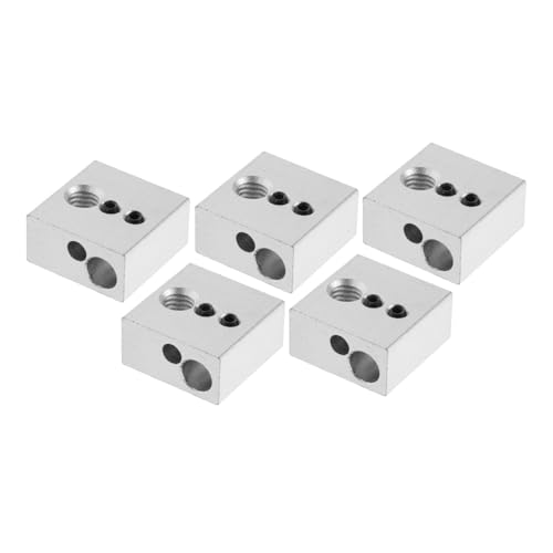 JECOMPRIS 5St Druckerheizblock Heizblock für 3D-Drucker 3d drucker zubehör Extruderteile Zubehör für den 3D-Druck 3d drucker heizblock Extruder Zubehör 3D-Druckerteile Aluminium Silver von JECOMPRIS