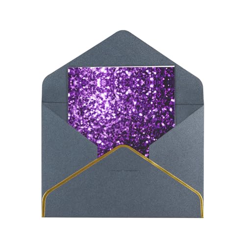 Schöne violette Weihnachtskarte mit Glitzer-Aufdruck, Happy Holiday-Karte, Einzelbahn, Blanko-Karte mit Umschlag, 11,4 x 15,7 cm von JEJEA