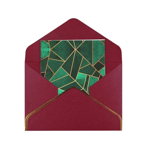 Schwarz-goldene Weihnachtskarte mit geometrischem Druck, Happy Holiday-Karte, Einzelbahn, Blanko-Karte mit Umschlag, 11,4 x 15,7 cm von JEJEA