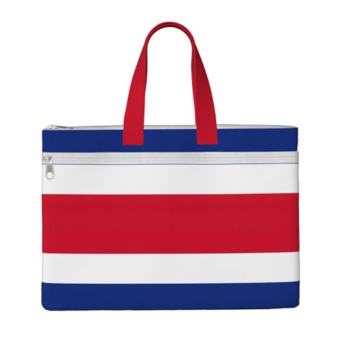 Tragetasche mit Flagge von Costa Rica, für Damen und Herren, große Kapazität, Canvas-Tragetasche mit Reißverschluss, für Arbeit, Laptop von JEJEA