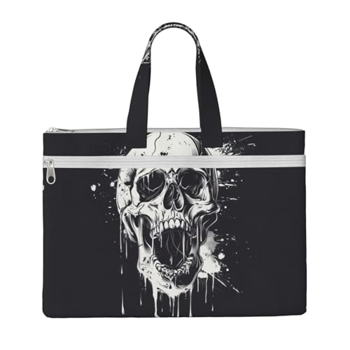 Tragetasche mit Horror-Geister-Totenkopf-Aufdruck, für Damen und Herren, große Kapazität, Canvas-Tragetasche mit Reißverschluss, für Arbeit, Laptop von JEJEA