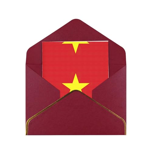 Weihnachtskarte mit vietnamesischer Flagge, Happy Holiday-Karte, einzelne unbedruckte Karte mit Umschlag, 11,4 x 15,7 cm von JEJEA