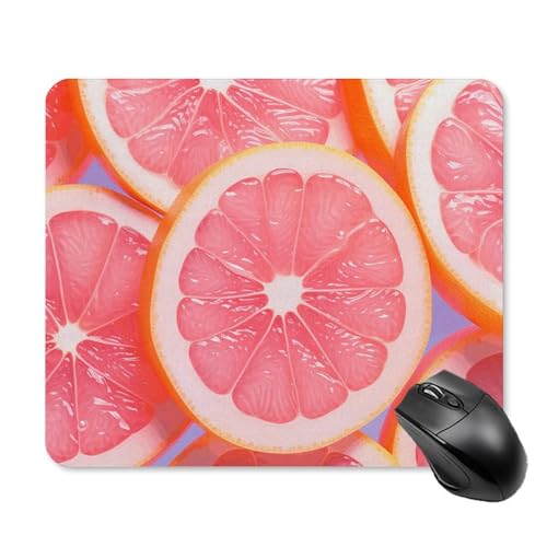 Quadratisches Mauspad, einige Grapefruit-Scheiben, Mauspad mit rutschfester Gummiunterseite, leicht gleitend, personalisiertes Tastatur-Pad, Gaming-Mauspad, Schreibtisch-Schutzmatte für Laptop, Büro, von JEKYQ