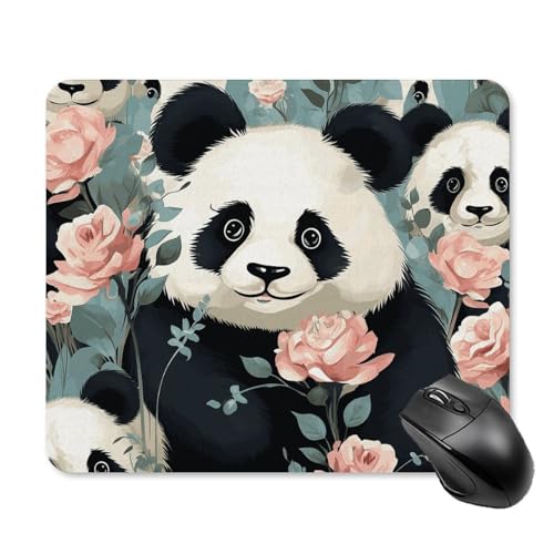 Quadratisches Mauspad mit Panda-Motiv, mit rutschfester Gummiunterseite, leicht gleitend, personalisiertes Tastatur-Pad, Gaming-Mauspad, Schreibtisch-Schutzmatte für Laptop, Büro, Zuhause, 25 x 30 cm von JEKYQ