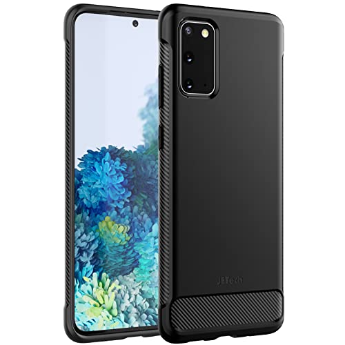 JETech Dünne Hülle für Samsung Galaxy S20 5G (2020), Dünne Handyhülle mit Stoßdämpfung und Kohlefaser Design (Schwarz) von JETech
