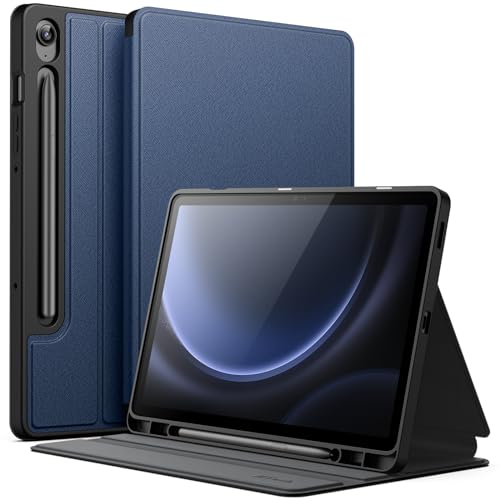 JETech Hülle für Samsung Galaxy Tab S9 FE 10,9 Zoll mit S Pen Halter, Schlank Folio Ständer Tablet Schutzhülle, Multi-Winkel Ansehen (Navy Blau) von JETech
