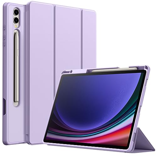 JETech Hülle für Samsung Galaxy Tab S10 Plus/Tab S9 Plus 12,4 Zoll mit S Pen Halterung, Weiche TPU Ständer Schützend Tablet Schutzhülle, Unterstützung S Pen Aufladung (Helles Lila) von JETech