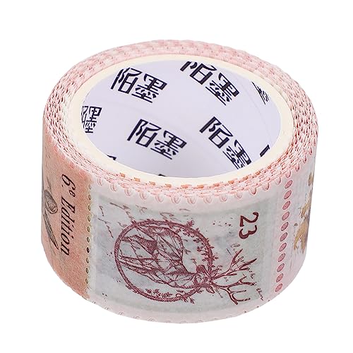 JEWEDECO 1 Rolle Briefmarken Und Washi Tape Vintage-stempel-aufkleber Bastelaufkleber Vintage Scrapbooking-aufkleber Dekoratives Klebeband Farbiges Klebeband Alphabet-briefmarken Papier von JEWEDECO