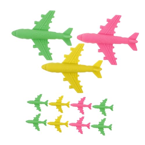 JEWEDECO 12st Flugzeug Radiergummi Coole Radiergummis Fehlerkorrektur Radiergummis Auffälliges Radiergummi-sortiment Komfortabler Radiergummi Cartoon-bleistift-radierer Kinder Stationär von JEWEDECO