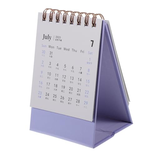 JEWEDECO 2024 Mini-Tischkalender büroartikel bürogadges Stehender Kalender calendar Kalenderplaner Schlafzimmerkalender Heimdekoration Kalender beachten Tisch-Stehkalender Papier Violett von JEWEDECO