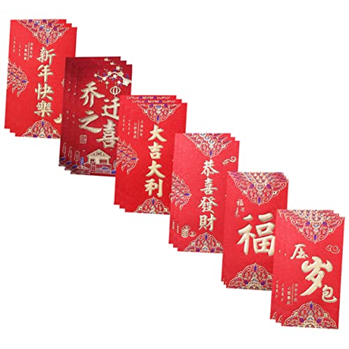 JEWEDECO 36St Glitter gefrostetes rotes Paket 2023 rotes Paket rote Pakete für das neue Jahr Geldpaket geldbörse chinese new year briefumschläge neujahr versorgung 2023 Geldbeutel Papier von JEWEDECO