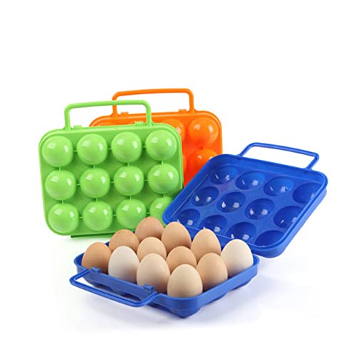 JEWEDECO Eierbehälter für 6 Eier wiederverwendbarer eierkarton Halter für gekochte Eier Eierbehälter im Freien Praktische Eieraufbewahrung Enteneierkartons egg tray eier aufbewahrung Orange von JEWEDECO