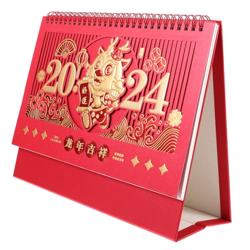 JEWEDECO Kalender 2024 ametist z office zerreißbarer Mondkalender Tischkalender für das neue Jahr 2024 Stehkalender für den täglichen Gebrauch Klappkalender für den Schreibtisch Metall von JEWEDECO