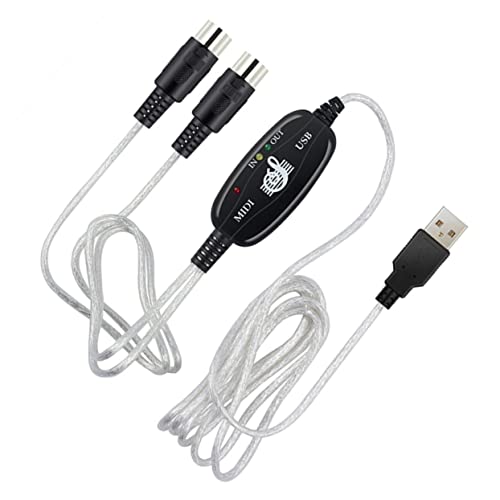 JEWEDECO Tastaturkonverter Midi-Kabel dsl-kabel klavier tastatur kabel Laptop-Tastaturkabel midi kabel USB Musikbearbeitungskabel Tastatur-Adapterkabel Verbindungskabel Tastaturadapter von JEWEDECO