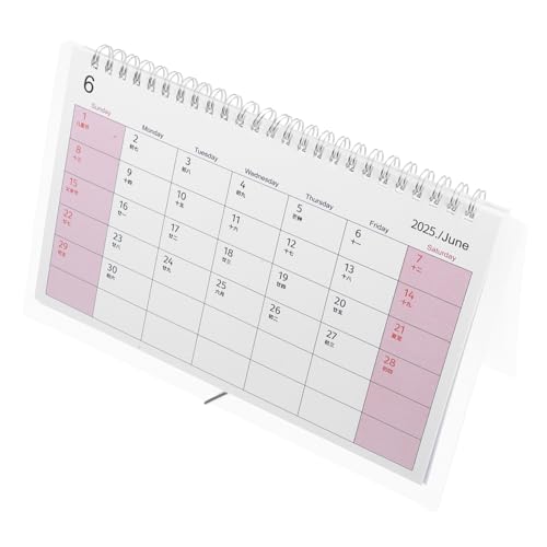 JEWEDECO Tischkalender 2025 Stehtischkalender Schreibtisch-flip-kalender Schreibtisch-bürokalender Süßer Tischkalender Feiertags-tischkalender Staffelei Kalender Monatskalender Black Papier von JEWEDECO