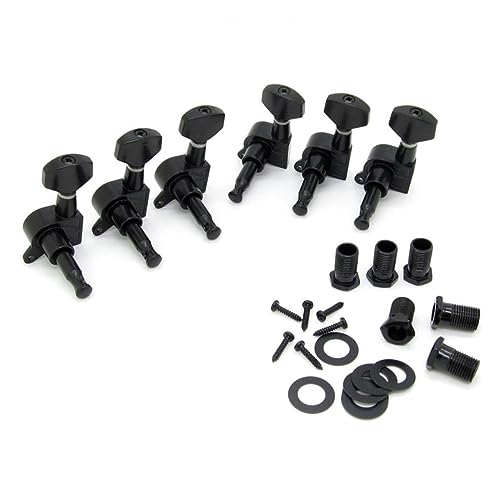 JEWEDECO stimmwirbel tasten schwarze gitarre Gitarrenparts Stimmschlüssel für Gitarre Stimmgerät für E-Gitarre stimmwirbel schlüssel tuner guitar tuner gitarren zubehör Gitarren-Tuner Black von JEWEDECO