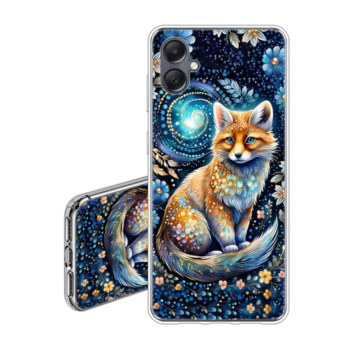 JEZSTHAI Hülle Kompatibel mit Samsung Galaxy A05,Ultra Dünn Durchsichtige Handyhülle,Weiche Flexible Fallschutz Stoßfeste Kratzfeste Silikon TPU Schutzhülle mit Aesthetic Muster Fuchs von JEZSTHAI