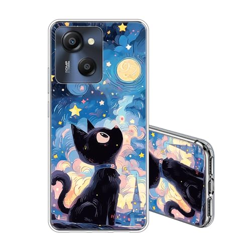 JEZSTHAI Kompatibel mit Blackview Oscal Modern 8 Hülle Silikon Transparent Klar Weiche Stoßfeste Kratzfeste Durchsichtige Schlank TPU Schutzhülle Niedliche Katze Muster Handyhülle von JEZSTHAI